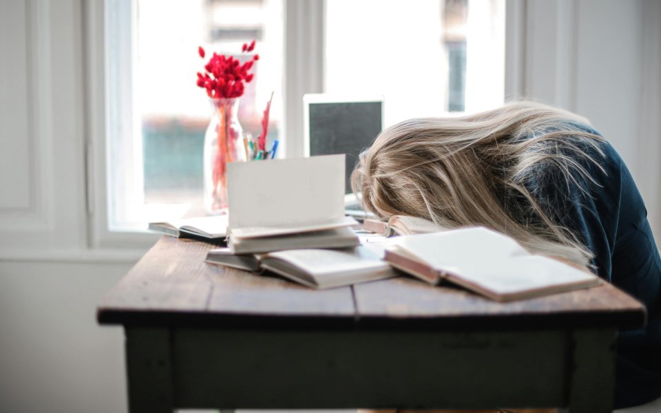 meisje-ligt-te-slapen-op-haar-boeken