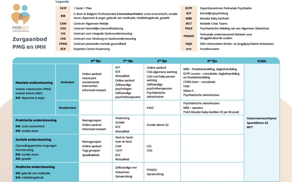 Schema zorgaanbod PMG vlaanderen